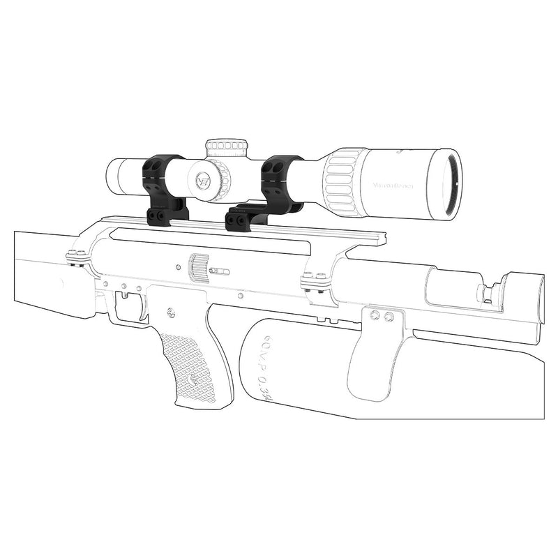 Load image into Gallery viewer, 30mm 1.25in Cantilever Weaver / Dovetail Rings - Vector Optics US Online Store