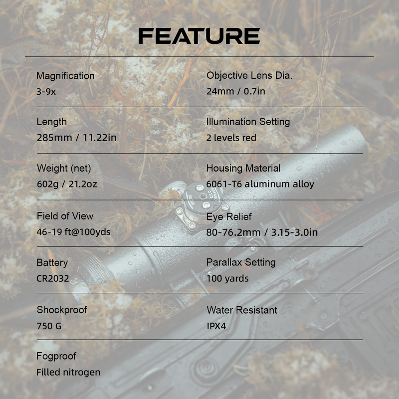 Load image into Gallery viewer, VictOptics SVD 3-9x24 FEATURE