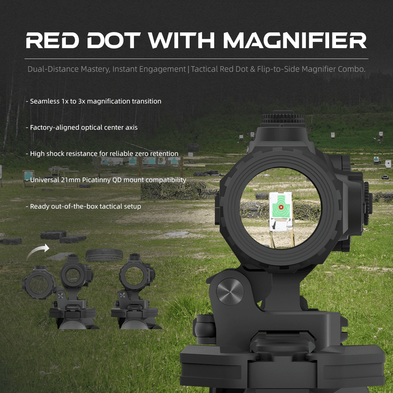 Load image into Gallery viewer, Red Dot Magnifier Combo | Maverick-IV 1X20 Mini & Maverick-III 3X22 Magnifier MIL