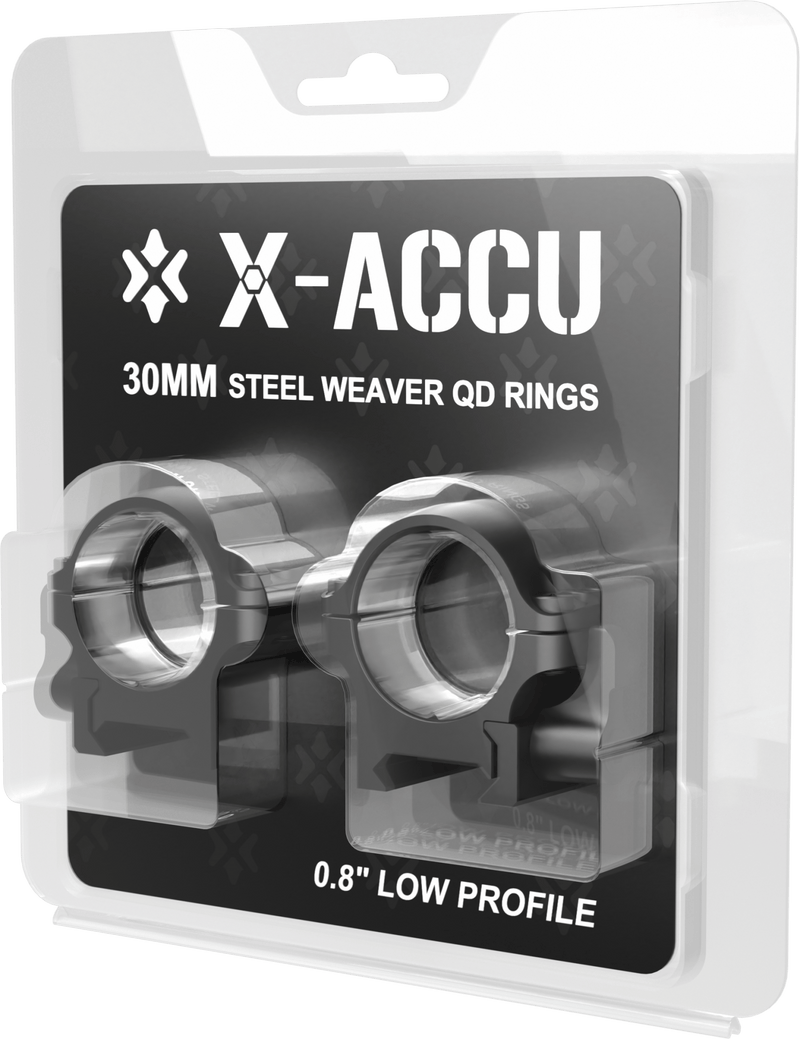 Load image into Gallery viewer, 30mm Steel Weaver Quick Release Rings 0.8in Low Profile - Vector Optics US Online Store