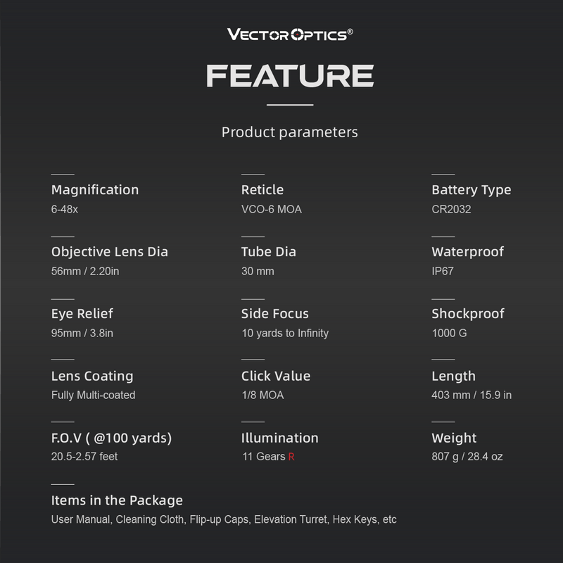 Load image into Gallery viewer, Continental x8 6-48x56 ED FEATURES