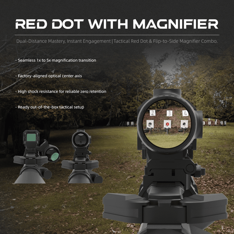 Load image into Gallery viewer, Frenzy Plus 1x31x26 SOL Solar Power Red Dot + Paragon 5x30 Magnifier