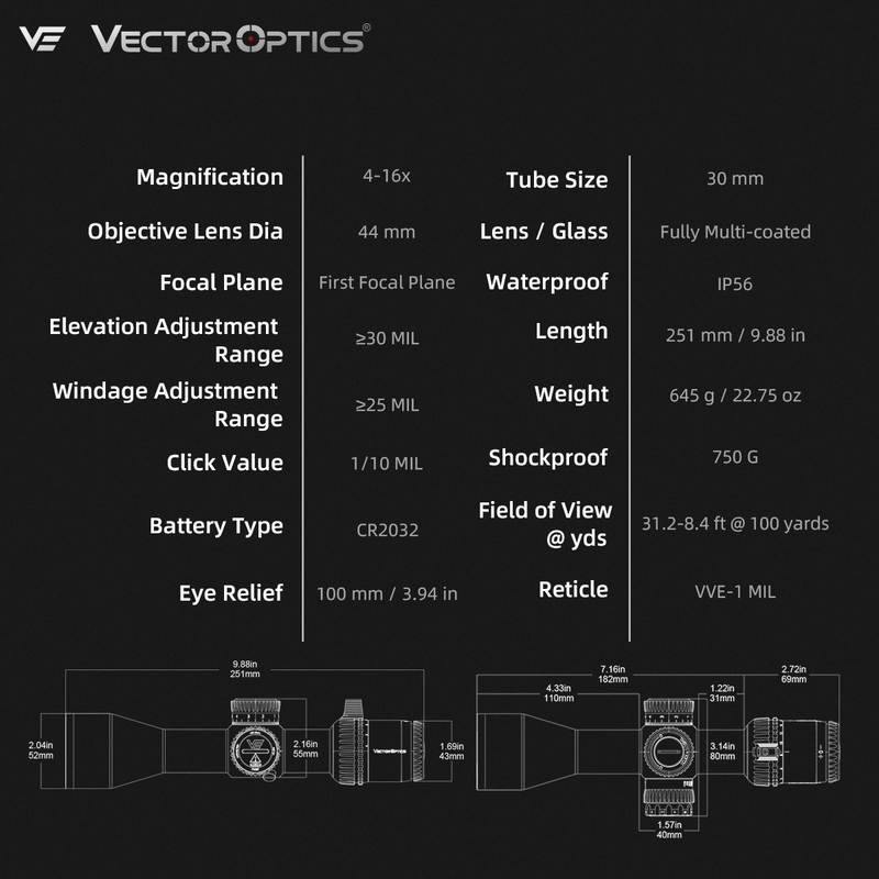Load image into Gallery viewer, Veyron GenII 4-16x44 specification