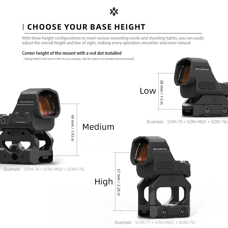 Load image into Gallery viewer, VAS™ Picatinny Riser Mount height with a red dot