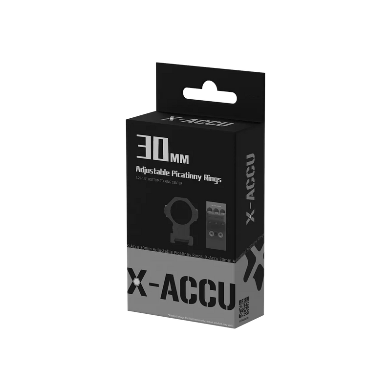 Load image into Gallery viewer, X-ACCU 30mm Adjustable Elevation Picatinny Scope Rings (XASR-3041)