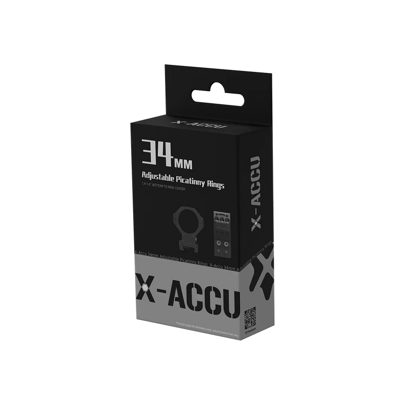 Load image into Gallery viewer, X-ACCU 34mm Adjustable Elevation Weaver Scope Rings (XASR-3451)