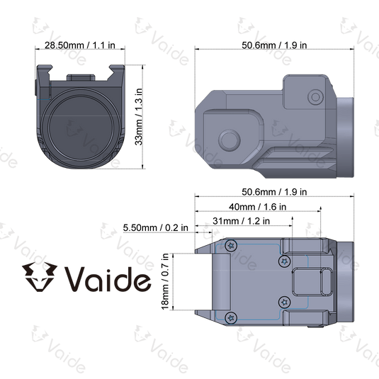 Vaide Scrapper Subcompact Pistol Flashlight FDE - Vector Optics Online Store