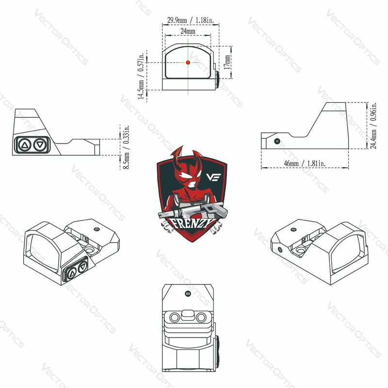 Load image into Gallery viewer, Frenzy 1x17x24 Red Dot Sight Coyote FDE - Vector Optics Online Store