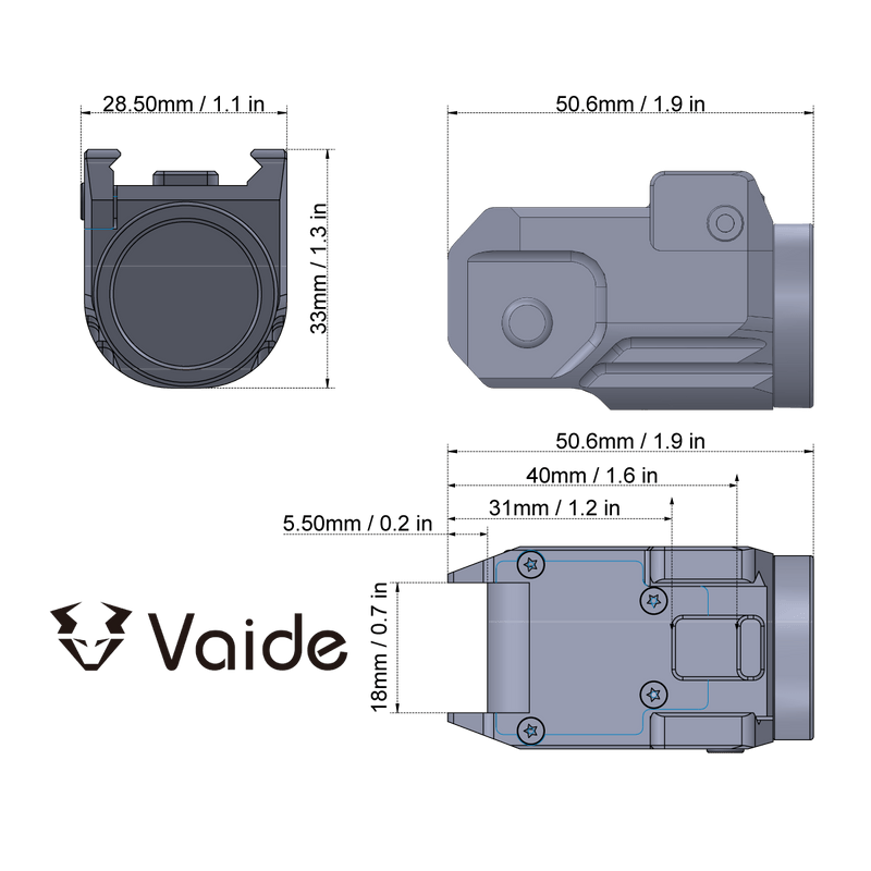 Load image into Gallery viewer, Vaide Scrapper Subcompact Pistol Flashlight - Vector Optics Online Store