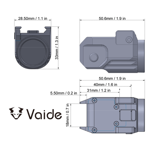 Vaide Scrapper Subcompact Pistol Flashlight - Vector Optics Online Store