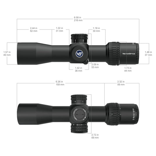Veyron 2-8x32IR Compact SFP Scope - Vector Optics Online Store