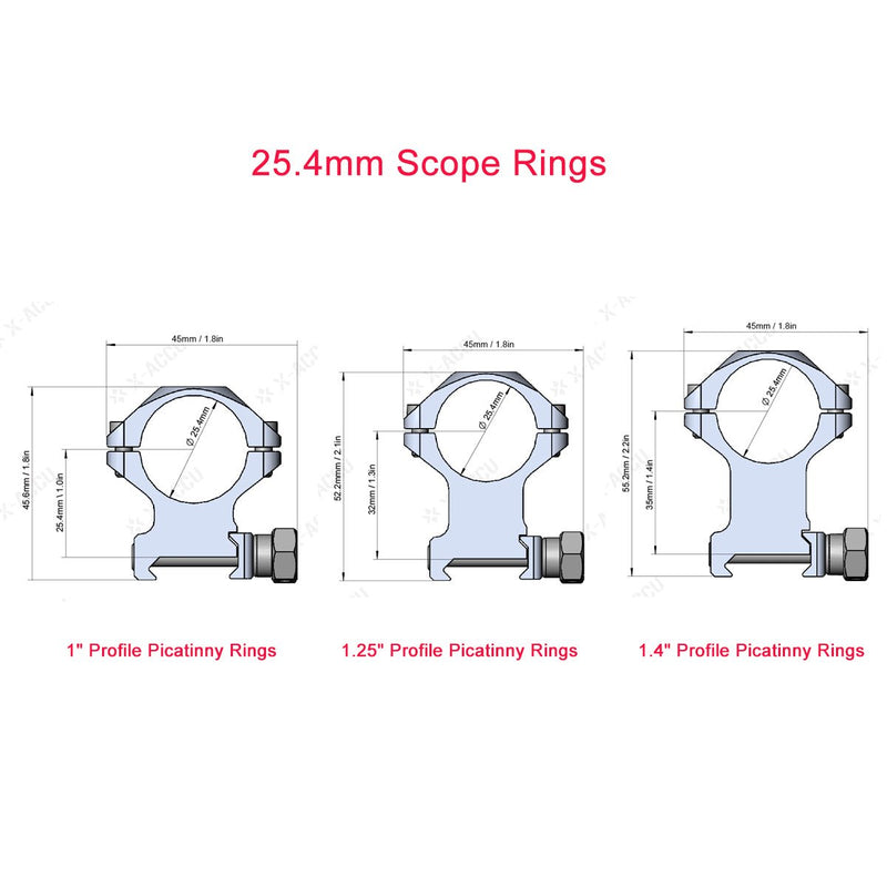 Load image into Gallery viewer, X-Accu 25.4mm/30mm/34mm Scope Rings - Vector Optics Online Store