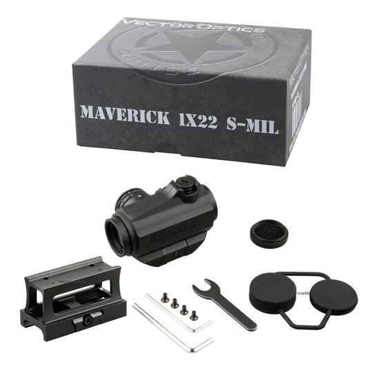 Compact | Maverick 1x22 Red Dot Sight S-MIL (SCRD-41) for .223 & .308 Rifle | RUM