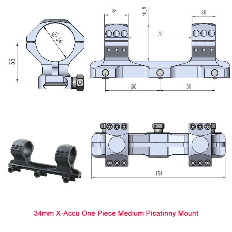 Load image into Gallery viewer, X-Accu Mighty 34mm Scope Rings - Vector Optics Online Store