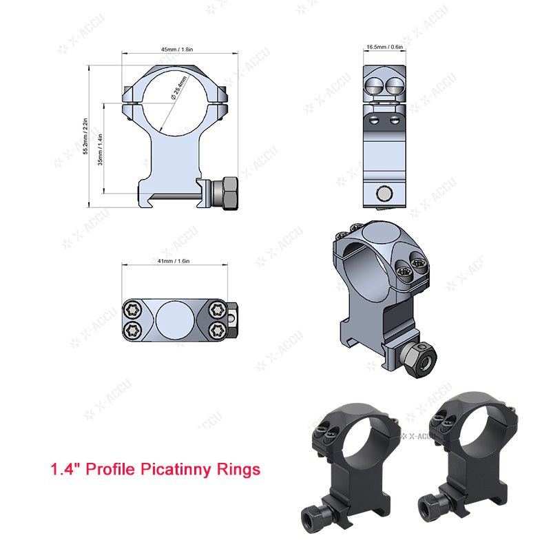 Load image into Gallery viewer, X-Accu 25.4mm/30mm/34mm Scope Rings - Vector Optics Online Store