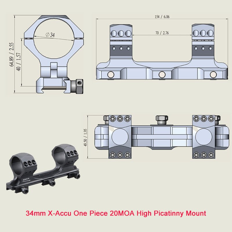Load image into Gallery viewer, X-Accu Mighty 34mm Scope Rings - Vector Optics Online Store
