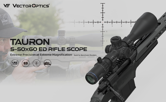 Best 50x Rifle Scope for Benchrest: Tauron 5–50×60 ED SFP (SCOL-69)