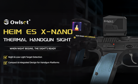 Owlset HEIM ES X-Nano Mini Thermal Sight — Compact Thermal Vision for Pistols and AR/M Platforms