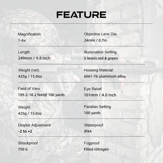 S6 1-6x24 LPVO Feature