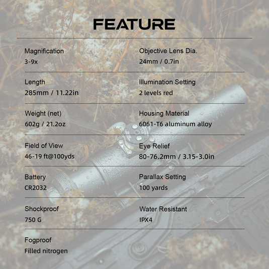 VictOptics SVD 3-9x24 FEATURE