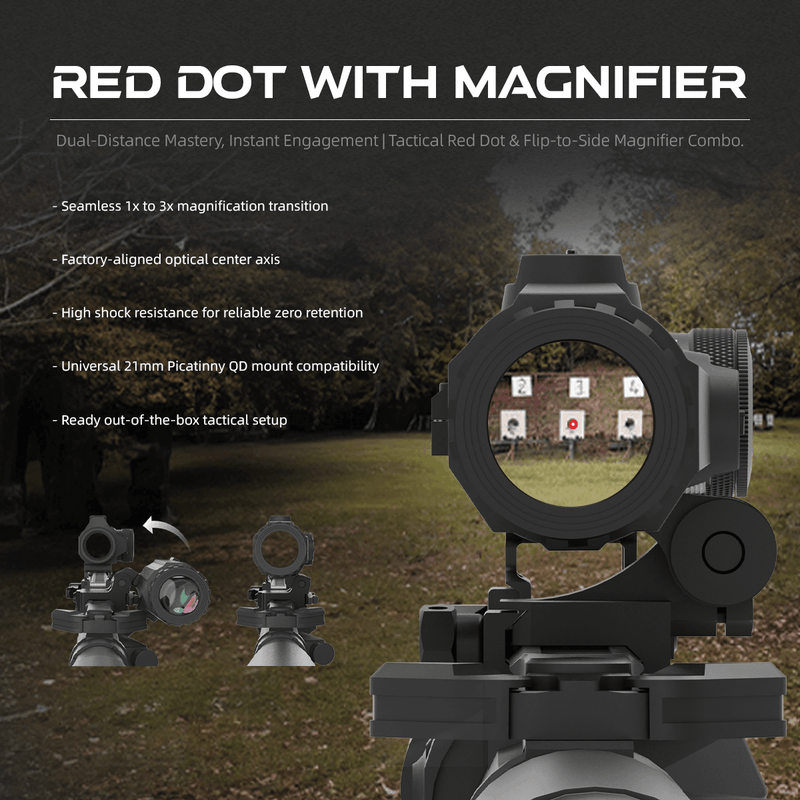 Load image into Gallery viewer, Combo Kit For AR15/ AK47 | 3MOA Maverick 1x22 GenII Red Dot &amp; 3x22 Magnifier MIL

