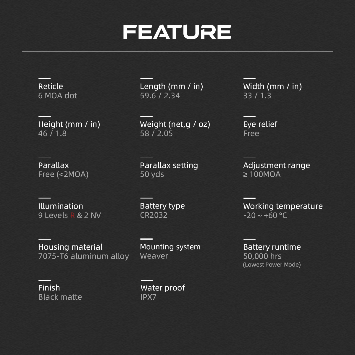 Frenzy F3 1x26x32 Features