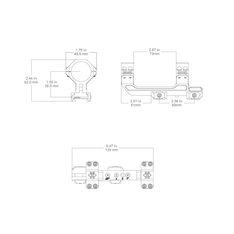 30mm 1-Piece Adjustable Extended Picatinny Mount