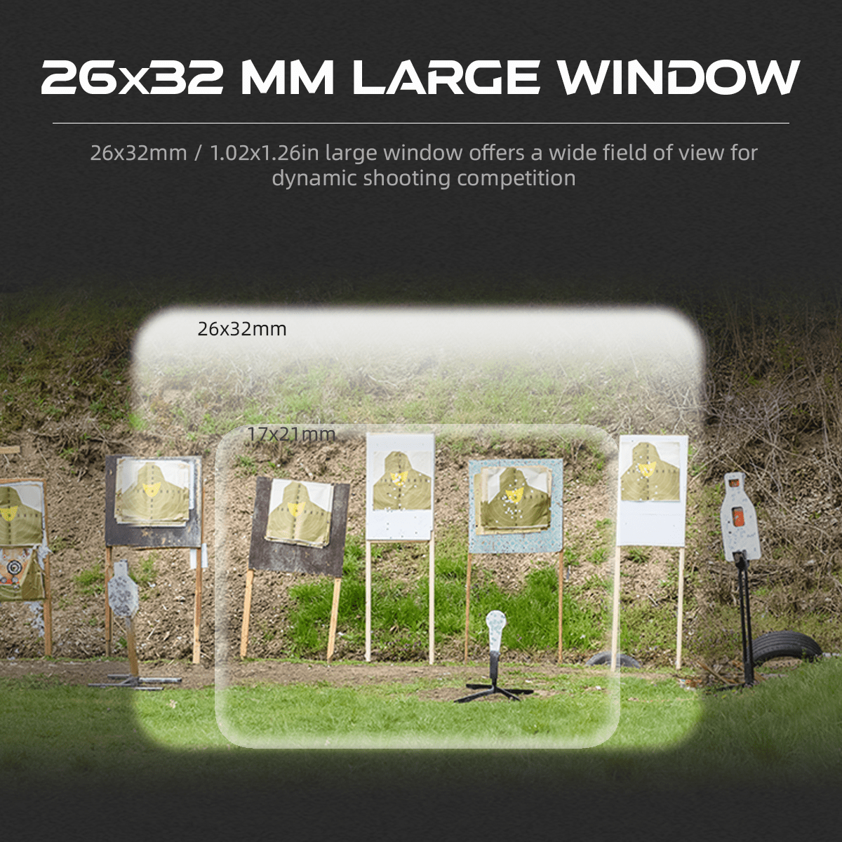 Large Window | Frenzy F3 26x32 6MOA IPSC Red Dot (SCRD-79) | Glock® 17/19 (Adapter Plate Required)