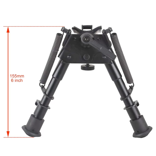 Swivel Bipod for Rifles 6-9 Inch 6 Levels with Sling Stud or with Picatinny Rail via Adaper(SCBPS-04)