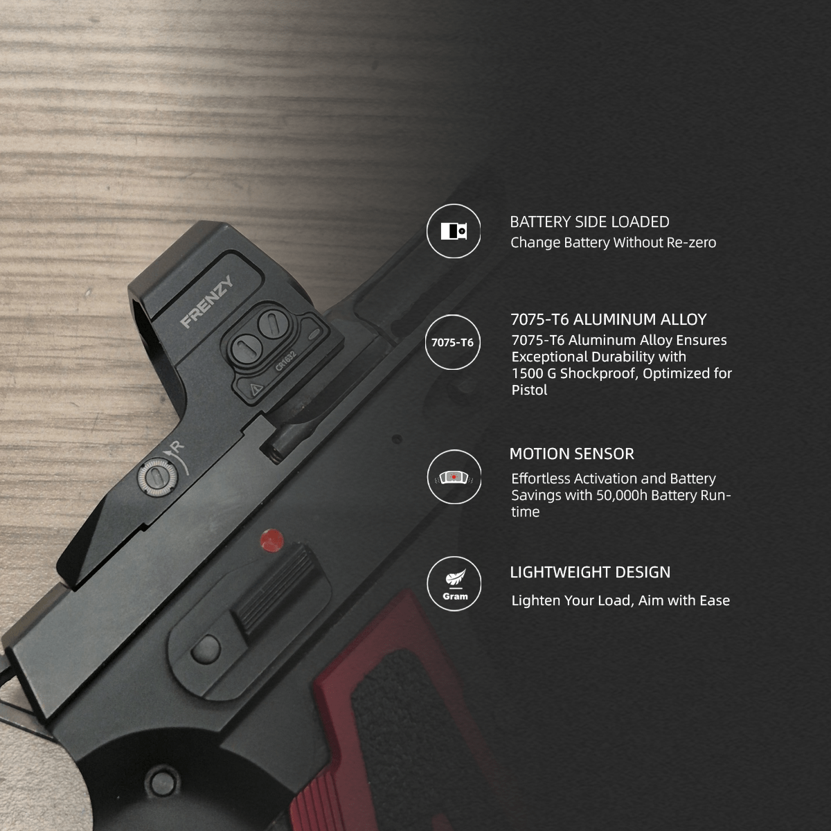 Lightweight | Frenzy FA 1x20x24 CZ® P-10 / Shadow 2 OR Red Dot Sight (SCRD-82) | for Pistol