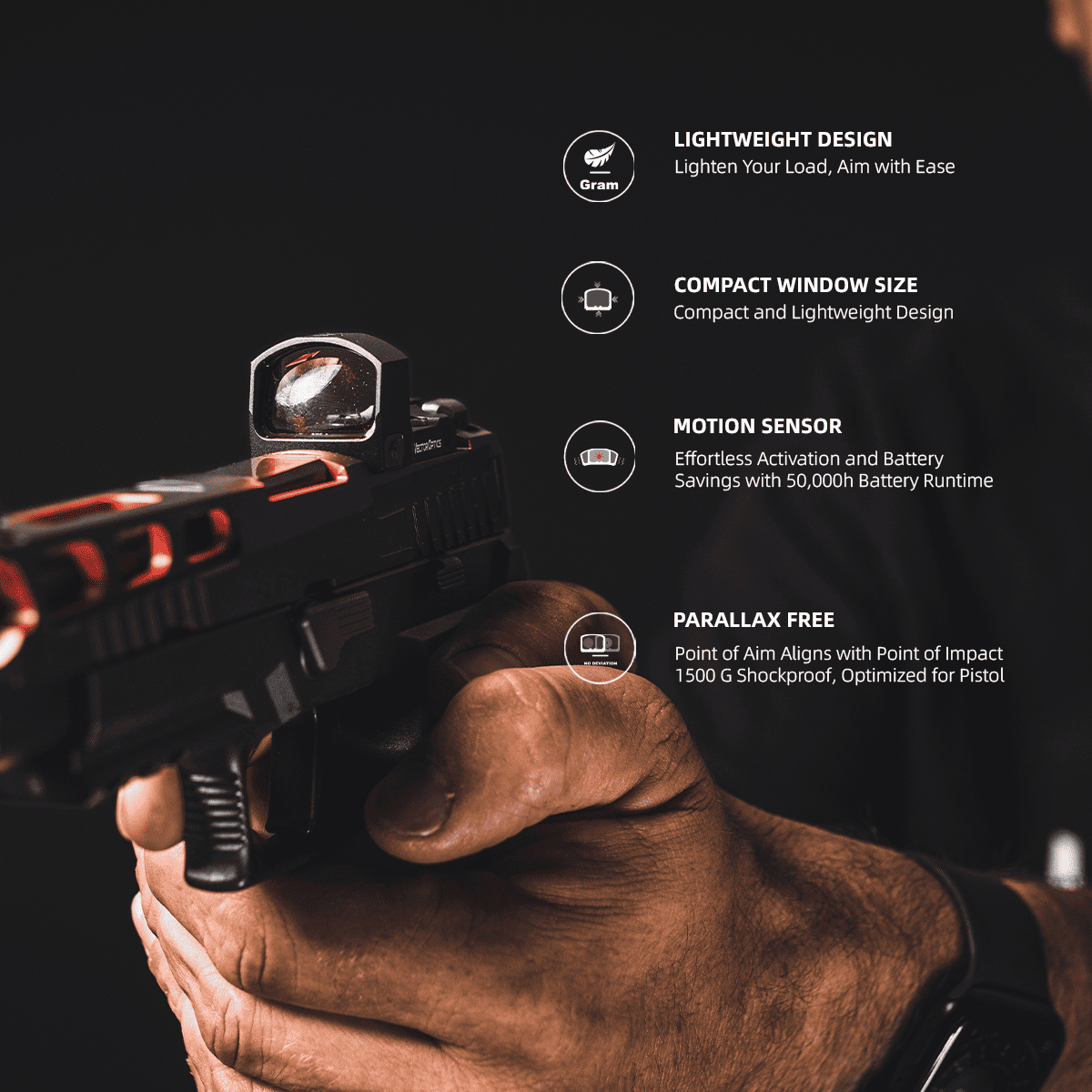 Lightweight | Frenzy FM 1x17x24 3MOA MGT Red Dot Sight (SCRD-43) | for Glock® 43X/48