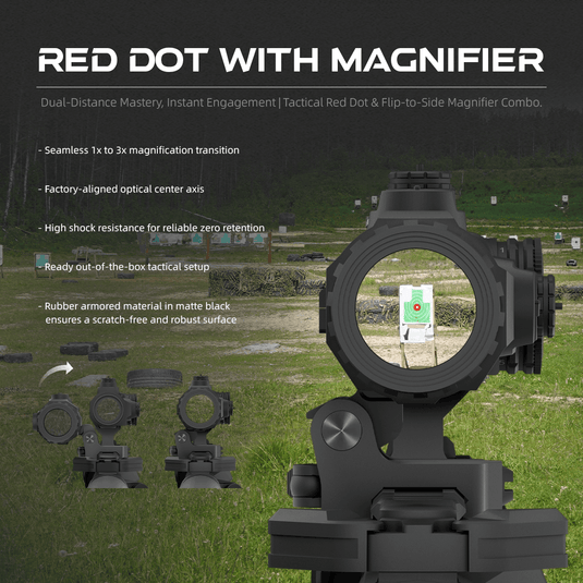 Tactical Red Dot & Flip-to-Side Magnifier Combo