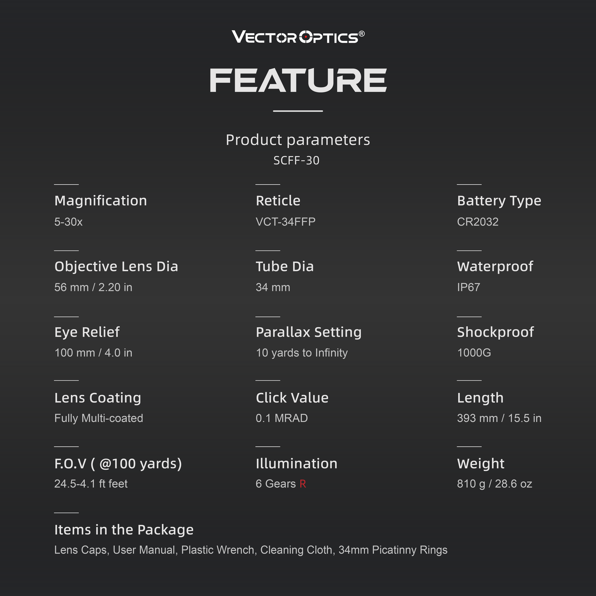 SCFF-30 Continental x6 5-30x56 Long-Range FFP FEATURE