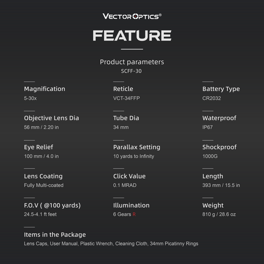 SCFF-30 Continental x6 5-30x56 FFP FEATURE