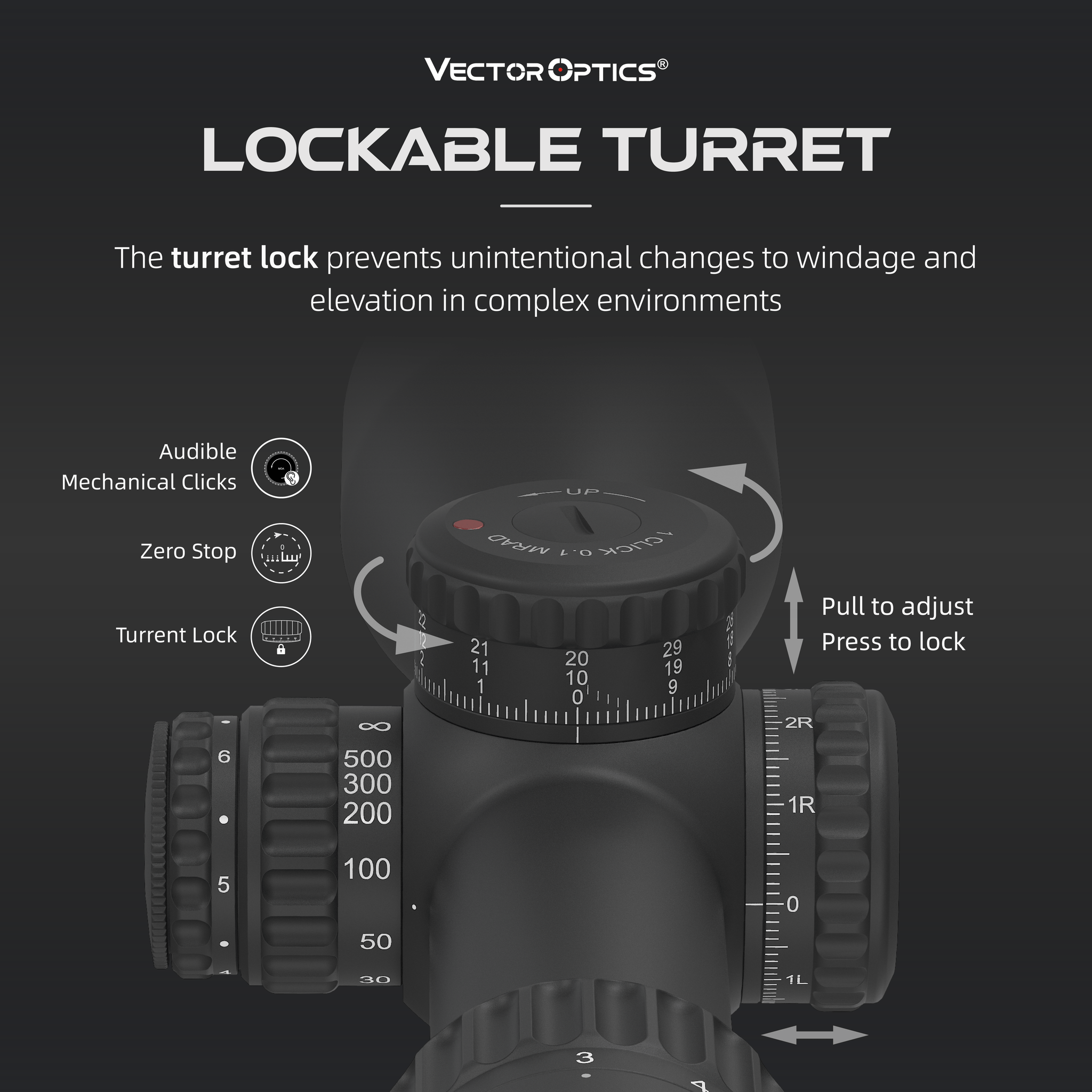 Continental x6 3-18x50 Long-Range FFP LOCKABLE TURRET