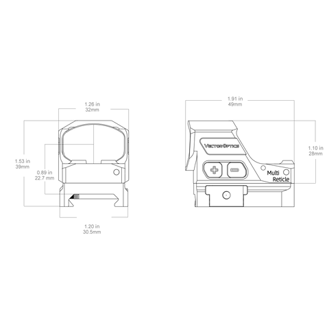 Frenzy-X 1x19x28 GenII Titanium Red Dot Sight