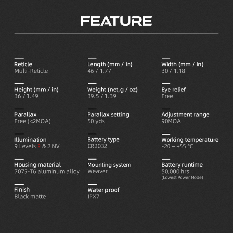 Load image into Gallery viewer, Technical specifications of a product
