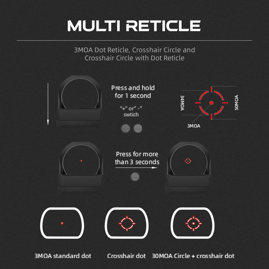 Frenzy 1x22x26 MOS Red Dot Sight Multi Reticle | for Glock® 17/19 Frenzy 1x22x26 MOS Red Dot Sight Multi Reticle | for Glock® 17/19