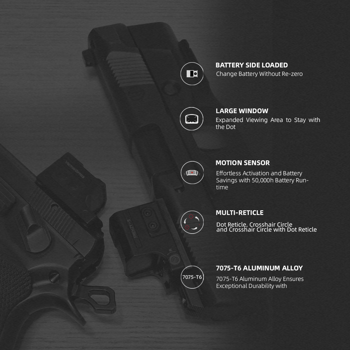 For USPSA Shooting | Frenzy FLEX 24x29 MRT Red Dot Sight (SCRD-M76) for PCC | Multi-Reticle
