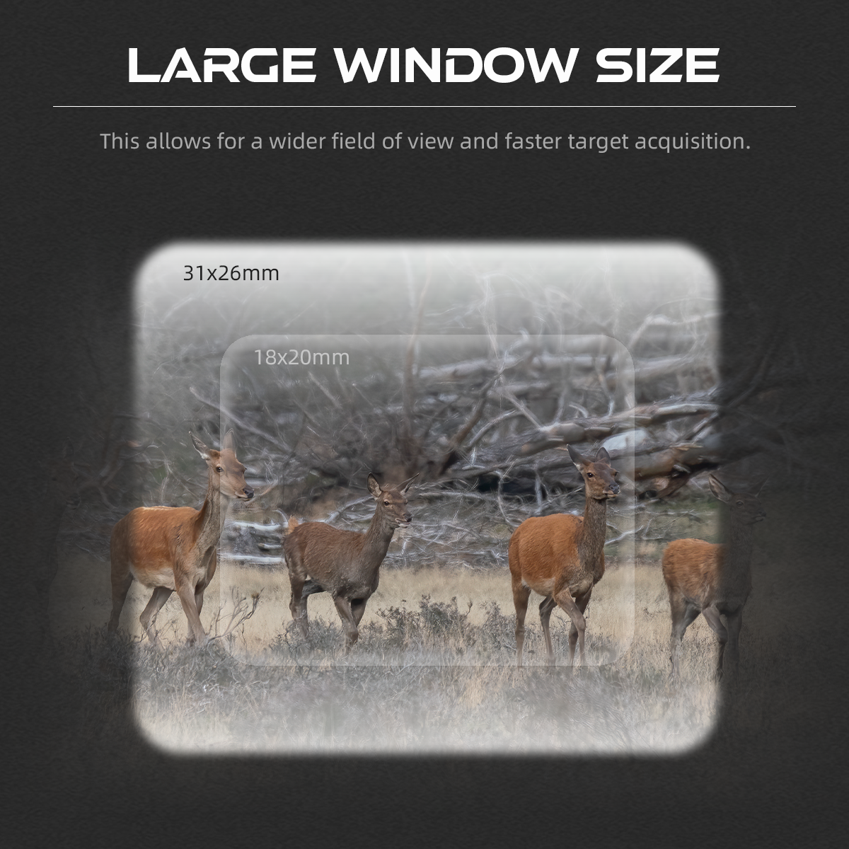 Large Window | Frenzy Plus 1x31x26 3MOA Red Dot Sight (SCRD-67) | for Rifle & PCC