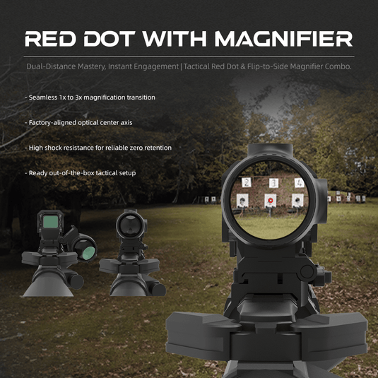 Frenzy Plus 1x31x26 SOL Solar Power Red Dot + Paragon 3x18 Magnifier Mini 