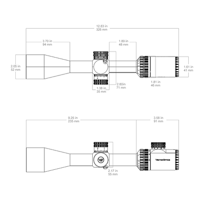 Hugo 3 - 12x40i Fiber Reticle Rifle Scope - Vector Optics US Online Store