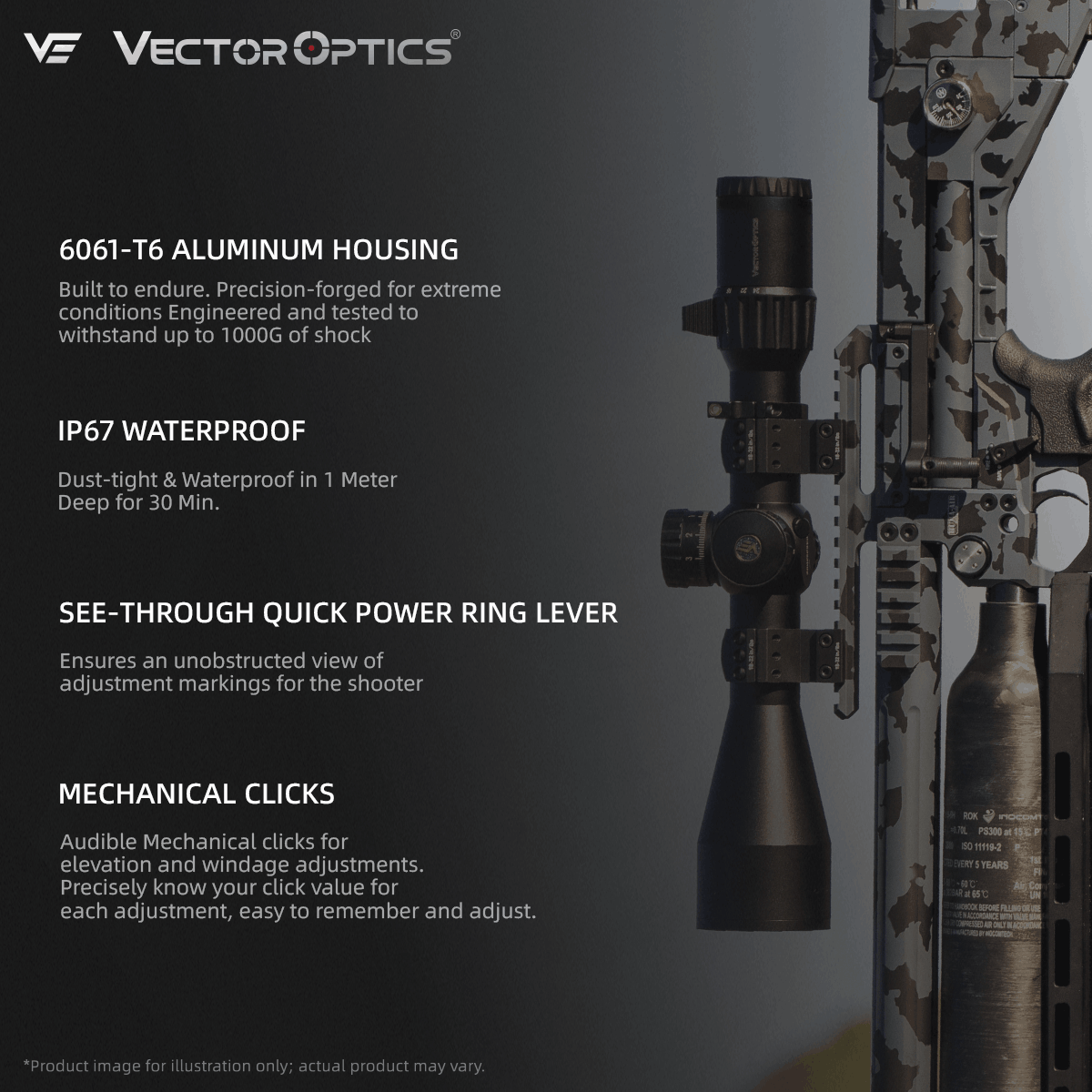 IP67 waterproof riflescope