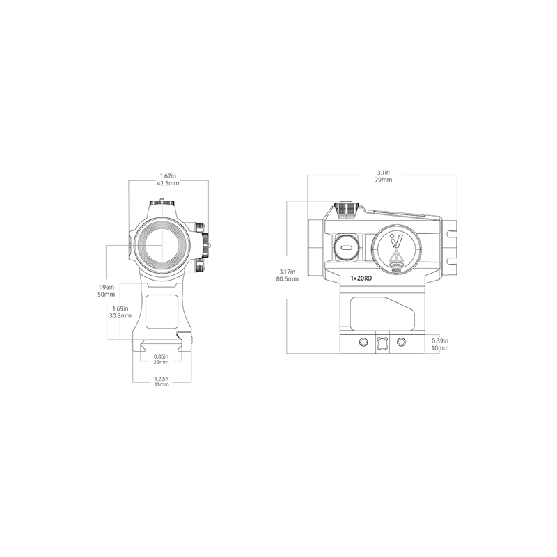 Load image into Gallery viewer, Victoptics SRD 1×20 Red Dot Sight (RDSL42)

