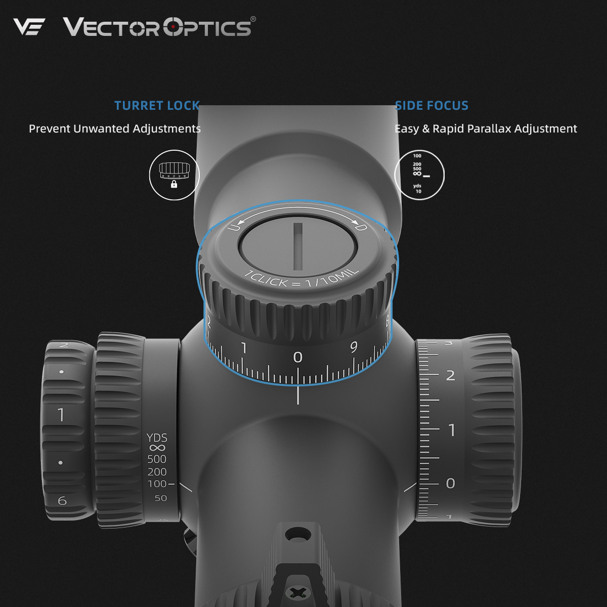 For AR-15 | Veyron GenII 2-10x32 HD CTR MPVO Rifle Scope (SCFF-83) | Target Shooting & Varmint Hunting