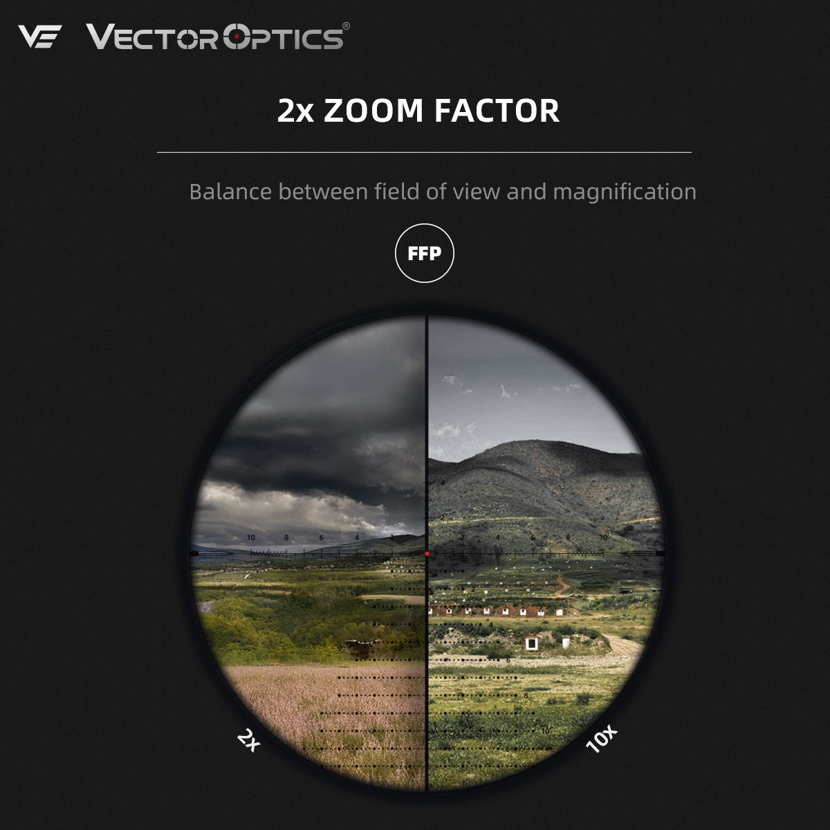 For AR-15 | Veyron GenII 2-10x32 HD CTR MPVO Rifle Scope (SCFF-83) | Target Shooting & Varmint Hunting
