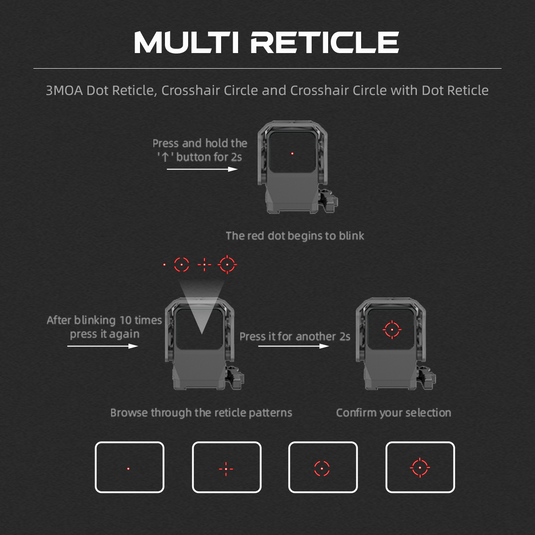 Instructions for using a multi reticle system on SCRD-M67 Frenzy Plus 1x31x26