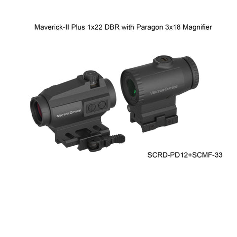 Maverick-II Plus 1x22 Red Dot Sight Double Reticle / Solar Power