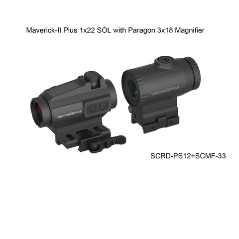 Maverick-II Plus 1x22 Red Dot Sight Double Reticle / Solar Power