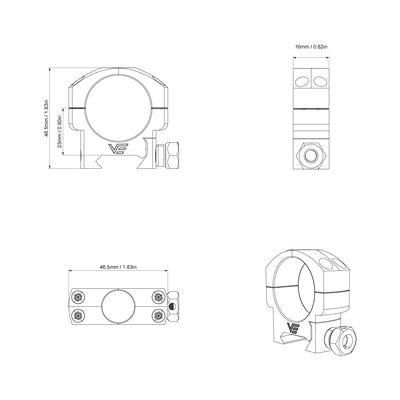 Vector Optics Scope Weaver Rings 25.4mm/30mm - Vector Optics US Online Store